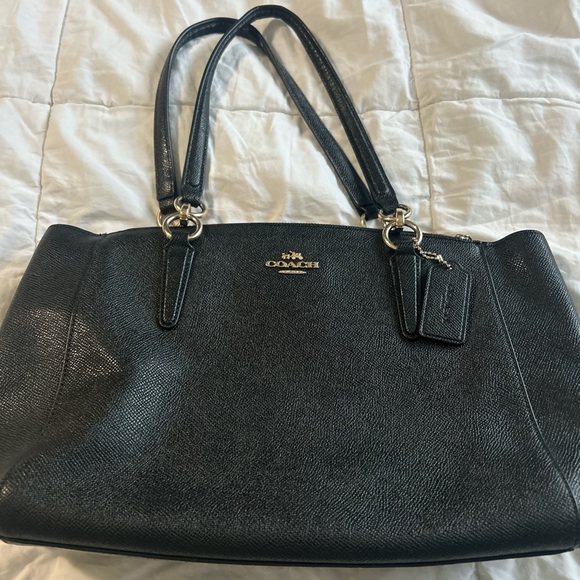 Coach Black Leather Shoulder Bag - Picture 1 of 6